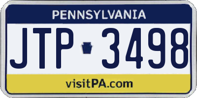 PA license plate JTP3498