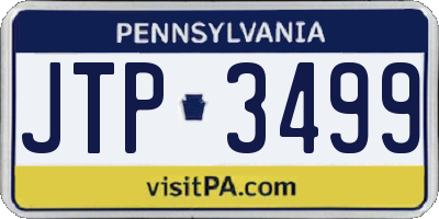 PA license plate JTP3499