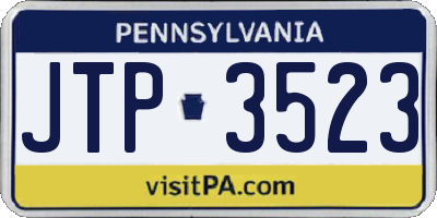 PA license plate JTP3523