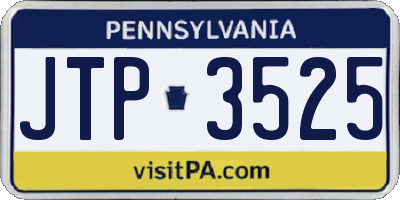 PA license plate JTP3525