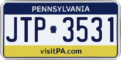 PA license plate JTP3531