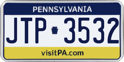 PA license plate JTP3532