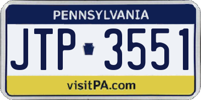 PA license plate JTP3551