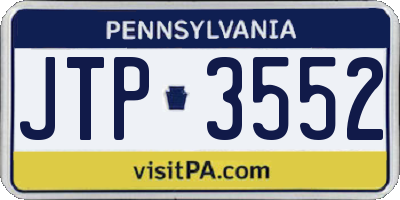 PA license plate JTP3552