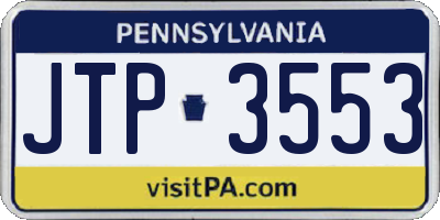 PA license plate JTP3553
