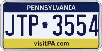 PA license plate JTP3554