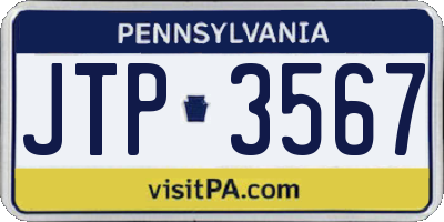 PA license plate JTP3567