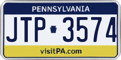 PA license plate JTP3574