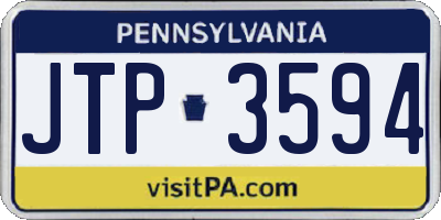 PA license plate JTP3594