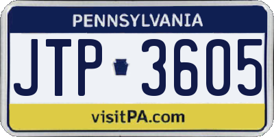 PA license plate JTP3605