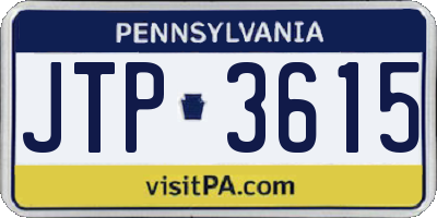 PA license plate JTP3615