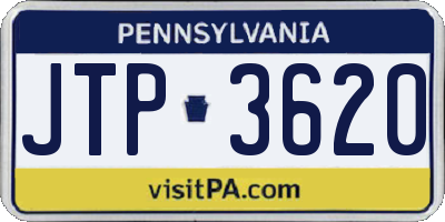 PA license plate JTP3620