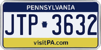 PA license plate JTP3632