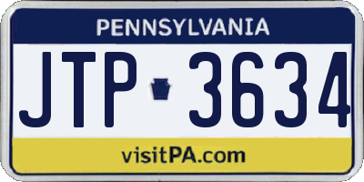 PA license plate JTP3634