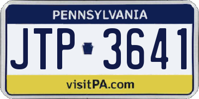 PA license plate JTP3641