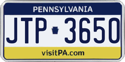 PA license plate JTP3650