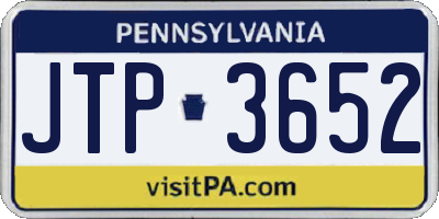 PA license plate JTP3652