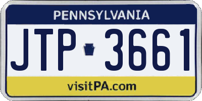 PA license plate JTP3661
