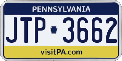 PA license plate JTP3662