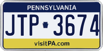PA license plate JTP3674