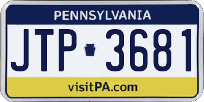 PA license plate JTP3681