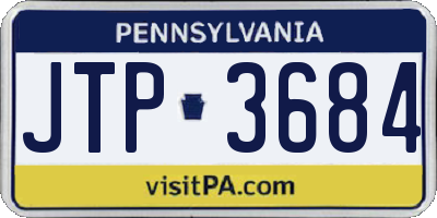 PA license plate JTP3684