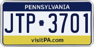 PA license plate JTP3701