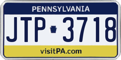 PA license plate JTP3718