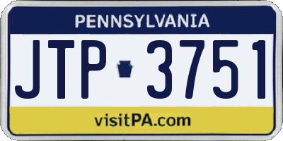 PA license plate JTP3751