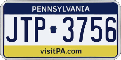 PA license plate JTP3756