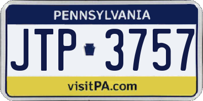 PA license plate JTP3757