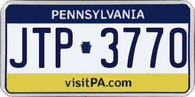 PA license plate JTP3770
