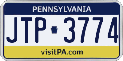 PA license plate JTP3774