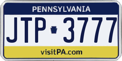PA license plate JTP3777