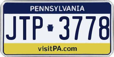 PA license plate JTP3778