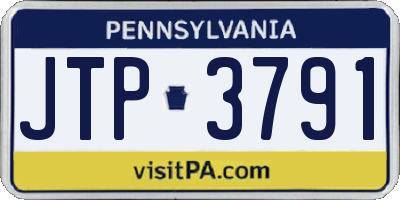 PA license plate JTP3791