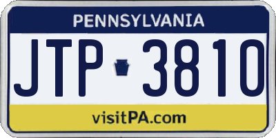 PA license plate JTP3810