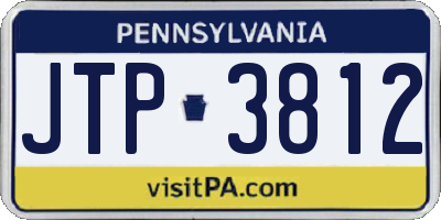 PA license plate JTP3812