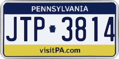 PA license plate JTP3814