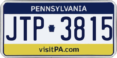 PA license plate JTP3815