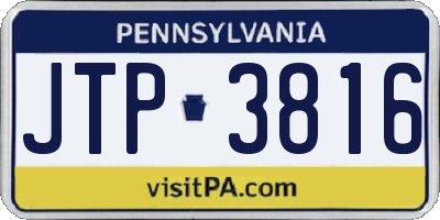 PA license plate JTP3816