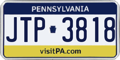 PA license plate JTP3818