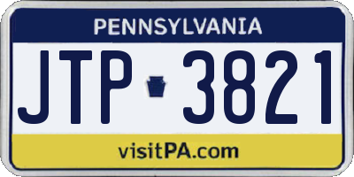 PA license plate JTP3821