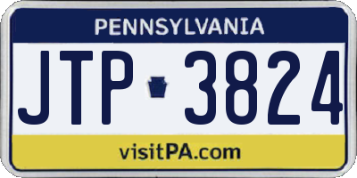 PA license plate JTP3824