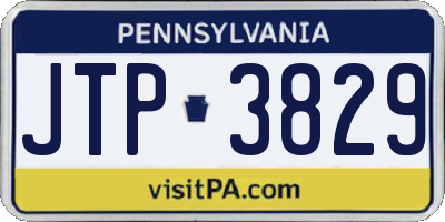 PA license plate JTP3829