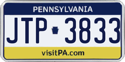 PA license plate JTP3833