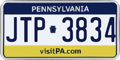 PA license plate JTP3834