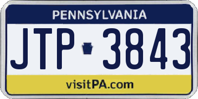 PA license plate JTP3843