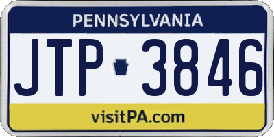 PA license plate JTP3846