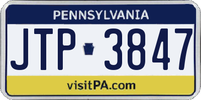 PA license plate JTP3847